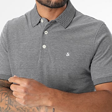 Jack And Jones - Polo Manches Courtes Paulos Gris Anthracite Chiné
