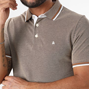 Jack And Jones - Polo Manches Courtes Paulos Marron Chiné