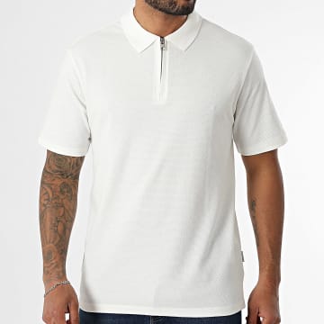 JJREBEL - Breeze Korte Mouw Zip Polo Wit
