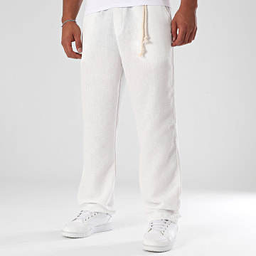 Mackten - Linen Effect Pants 098 White