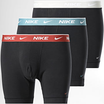 Nike - Lot De 3 Boxers KE1007 Noir Gris Bleu Clair Marron