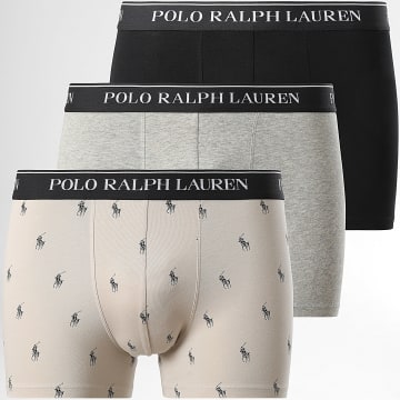 Polo Ralph Lauren - Lot De 3 Boxers Noir Gris Chiné Beige