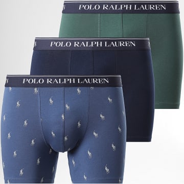 Polo Ralph Lauren - Lot De 3 Boxers Bleu Marine Vert Foncé