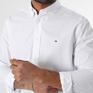 Tommy Hilfiger - Chemise Manches Longues Regular Fit Flex Poplin Fake Solid 9437 Blanc
