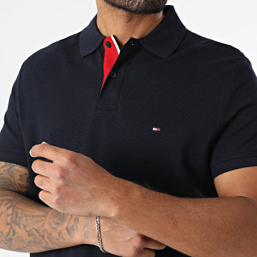 Tommy Hilfiger - Polo Manches Courtes Regular Fit MB Contrast Collar Cuff 9563 Bleu Marine