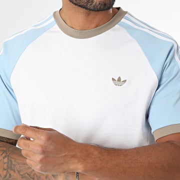 Adidas Originals - Tee Shirt Cali KC4960 Blanc Bleu Clair Taupe