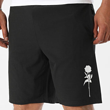 Luxury Lovers - Short Jogging Tech Roses Noir Blanc