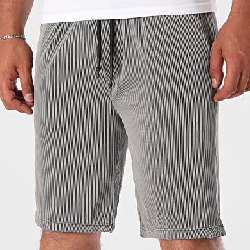 Uniplay - Short Jogging A Rayures 033 Gris Anthracite Noir