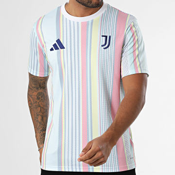 Adidas Sportswear - Maillot De Foot A Rayures Juventus JP1667 Bleu Clair Bleu Indigo Rose Jaune