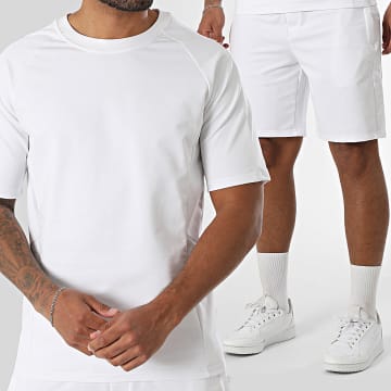 Classic Series - 044 Conjunto de camiseta blanca y pantalón corto de jogging