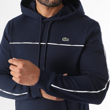 Lacoste - Sudadera con capucha y logotipo bordado en cocodrilo azul marino
