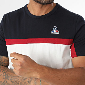 Le Coq Sportif - Tee Shirt Tricolore N2 2520812 Beige Clair Bleu Marine