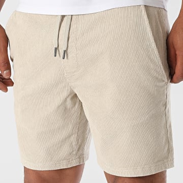Only And Sons - Pantalones cortos de pana Tel de canalé beige