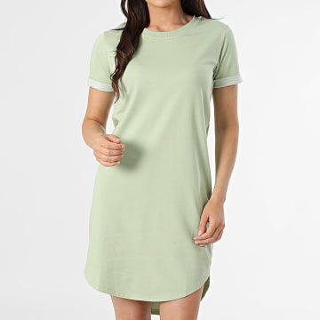 Only - Robe Tee Shirt Femme Ivy Vert Clair