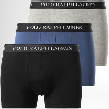 Polo Ralph Lauren - Lot De 3 Boxers Bleu Marine Gris Chiné Noir