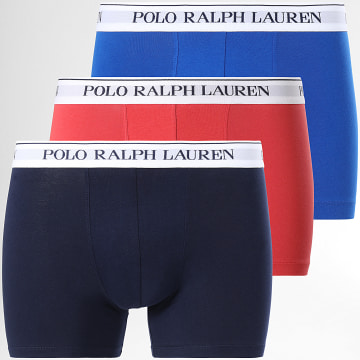 Polo Ralph Lauren - Lot De 3 Boxers Bleu Marine Bleu Roi Rouge