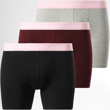 Polo Ralph Lauren - Lot De 3 Boxers Noir Gris Chiné Bordeaux