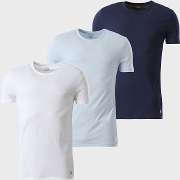 Polo Ralph Lauren - Lote de 3 Camisetas Original Player Azul Marino Blanco Claro