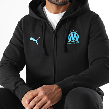 Puma - Sweat Capuche Zippé OM Football Essentiel 781573 Noir