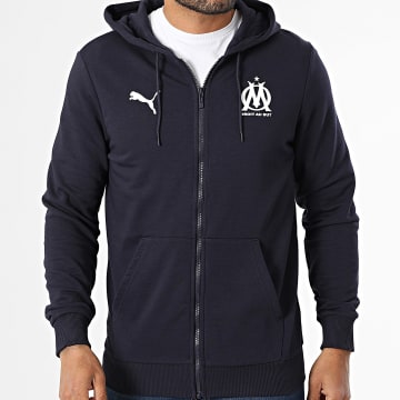 Puma - OM Culture Felpa con cappuccio e zip 781583 blu navy