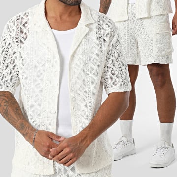 Uniplay - Set aus Kurzarmhemd und Cargoshorts mit Ajourmuster 217 Hellbeige