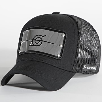 Capslab - Casquette Trucker Banner Noir Argenté