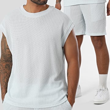Frilivin - Ensemble Débardeur Et Short Jogging Texturé 31E Bleu Clair