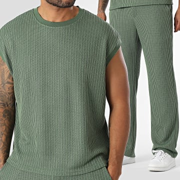 Frilivin - Ensemble Débardeur Et Pantalon Texturé BM2530D Vert
