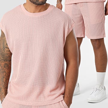Frilivin - Ensemble Débardeur Et Short Jogging Texturé 31E Rose