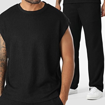 Frilivin - Ensemble Débardeur Et Pantalon Texturé BM2530D Noir