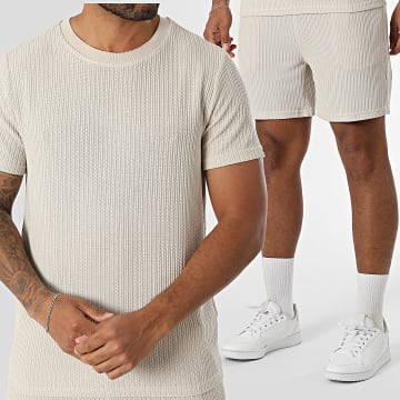 Frilivin - Ensemble Tee Shirt Et Short Jogging Texturé BM2536I Beige