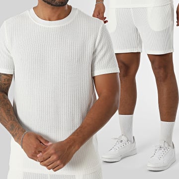 Frilivin - Ensemble Tee Shirt Et Short Jogging Texturé BM2536I Beige Clair