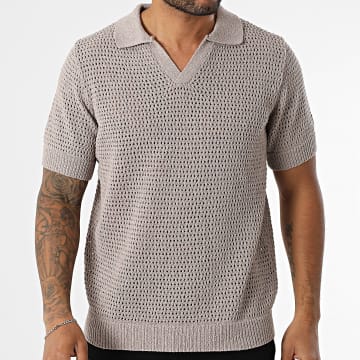 Frilivin - Polo Manches Courtes Ajouré 5DZ Marron Clair