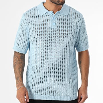 Frilivin - Polo Manches Courtes Ajouré 1DZ Bleu Clair