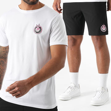 Looney Tunes - Ensemble Maillot Et Short Jogging Badge Bugs Bunny Tech Noir Blanc
