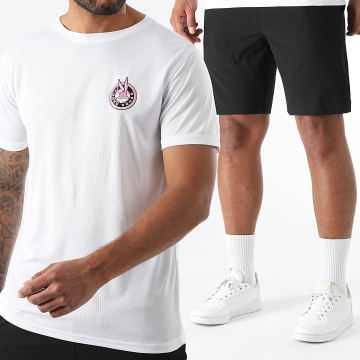 Looney Tunes - Ensemble Maillot Et Short Jogging Badge Bugs Bunny Tech Noir Blanc