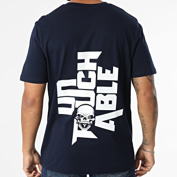 Mac Tyer Untouchable - Tee Shirt Oversize Large Logo Back Bleu Marine Blanc