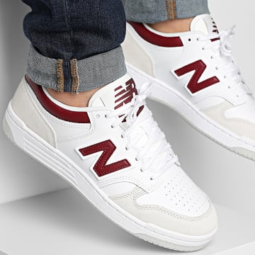 New Balance - Cestini 480 BB480LIR Bianco Beige Rosso Scuro