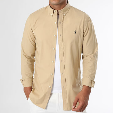 Polo Ralph Lauren - Chemise Manches Longues Slim Original Player Beige