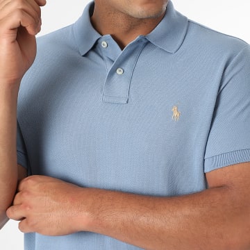 Polo Ralph Lauren - Polo Slim a manica corta personalizzata Original Player Azzurro