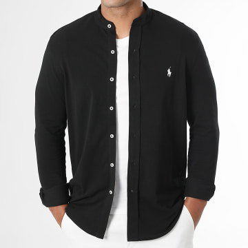 Polo Ralph Lauren - Camicia a maniche lunghe con colletto Mao Original Player Nero