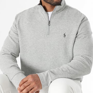 Polo Ralph Lauren - Sweat Col Zippé Original Player Gris Chiné