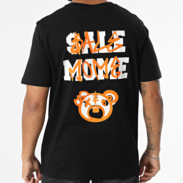 Sale Môme Paris - Tee Shirt Oversize Large Nounours Spray Noir Orange