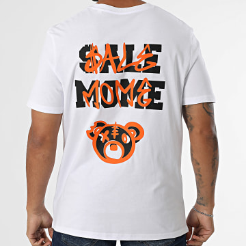 Sale Môme Paris - Tee Shirt Oversize Large Nounours Spray Blanc Orange