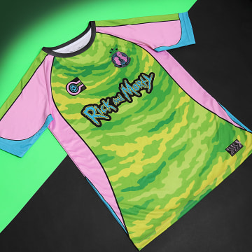 Rick Et Morty - Maillot Collector Jersey 13 Verde Rosa Azul Claro