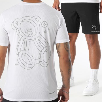 Teddy Yacht Club - Ensemble Maillot Et Short Jogging Action Noir Blanc Réfléchissant