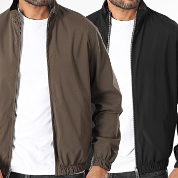 Frilivin - Reversible Zipper-Jacke 705 Schwarz Braun
