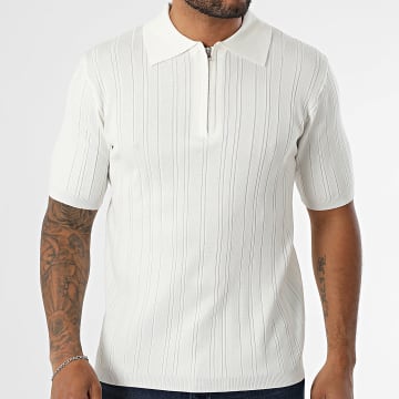 Frilivin - Polo Manches Courtes Col Zippé 091 Blanc