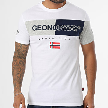 Geographical Norway JOTHAM Men's Beige Short Sleeve T-Shirt - 100% Cotton Jersey