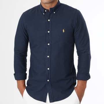 Polo Ralph Lauren - Chemise Manches Longues Slim Fit Original Player Bleu Marine